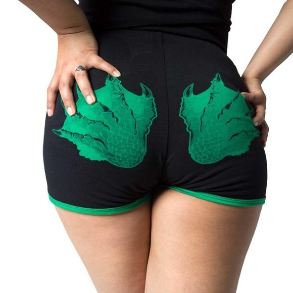 Pants - Black Green Creature Running Shorts S-M-L-XL-2XL-3XL NWT